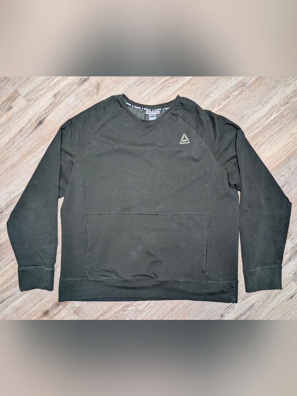 Reebok Men's Athletic Sweatshirt 2XL Dark Olive Evergreen Kangaroo Pocket